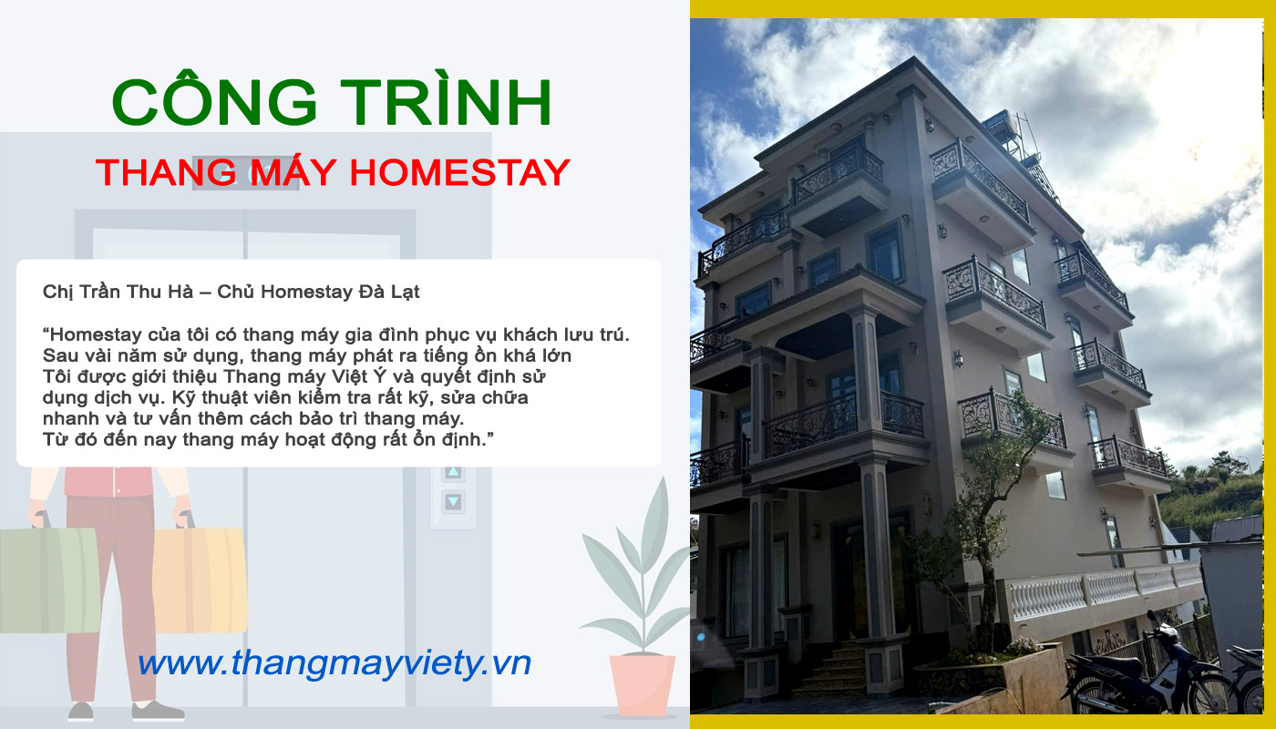 Thang máy Việt Ý - Sửa thang máy homestay Đà Lạt