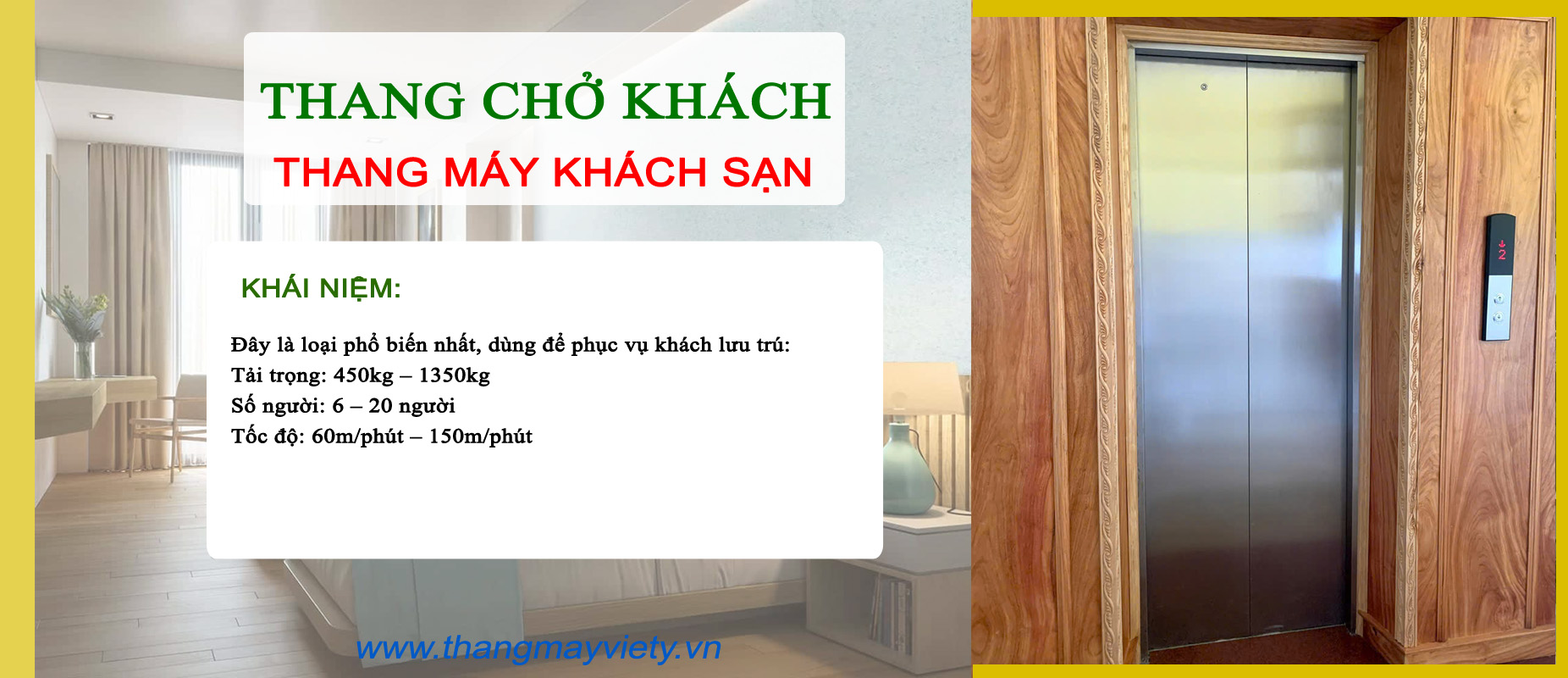 Thang máy Việt Ý - Thang chở khách - Thang máy khách sạn Đà Lạt