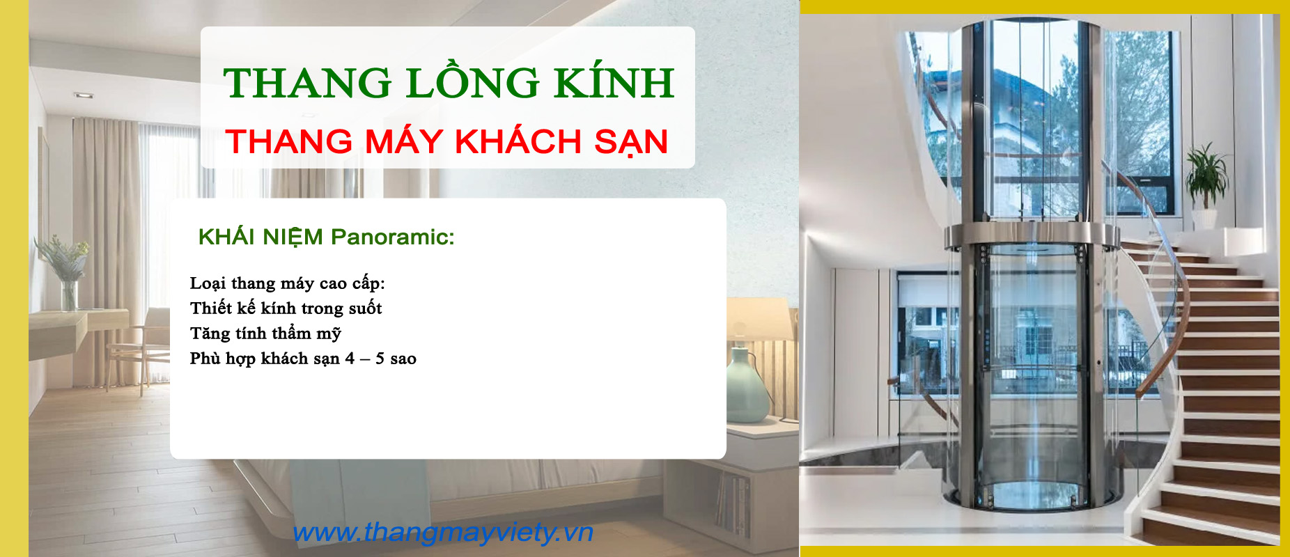 Thang máy Việt Ý - Thang lồng kính Panoramic - Thang máy khách sạn Đà Lạt